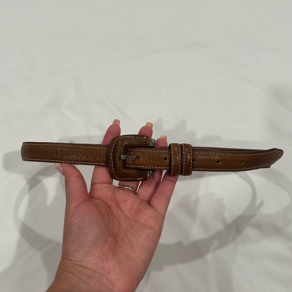 Genuine brown leather belt